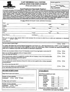 Chuck E Cheese Employment Job Application