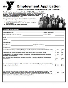 YMCA Employment Job Application