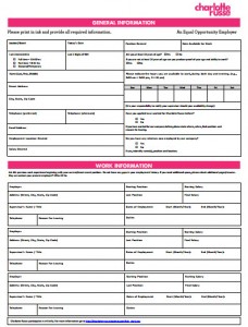 Charlotte russe job applications