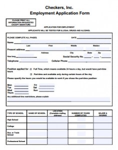 Checkers Application form