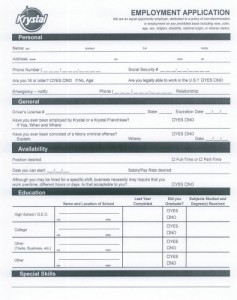 krystal application employment forms online