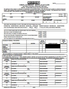 Big 5 Employment Job Application