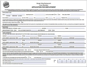 burger king app form